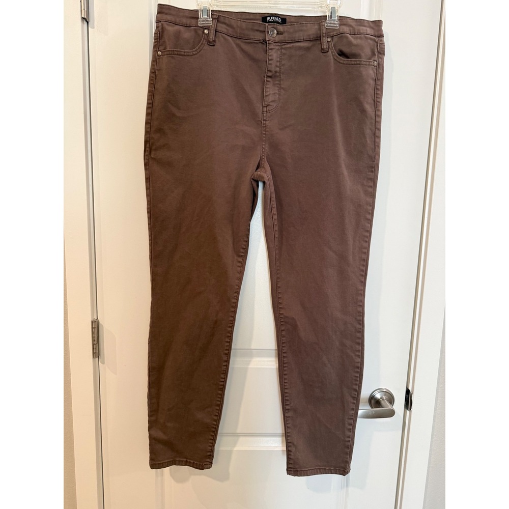 Buffalo David Bitton Hanna High Rise Skinny Pants Brown Soft Stretch‎ 16/36